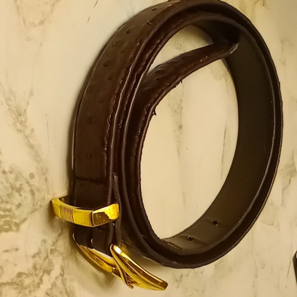  Leather embossed Ostrich sz 34/36 belt